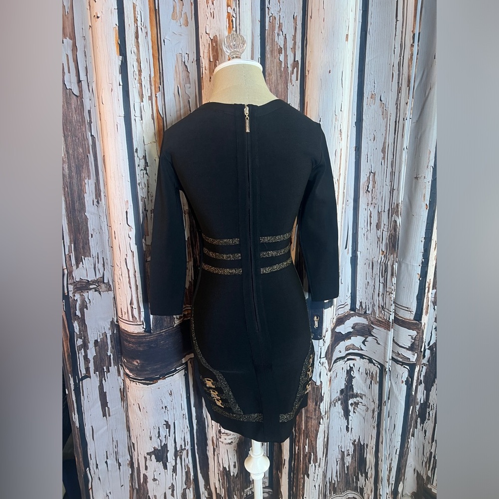 Marciano Black Dress with Gold Detailing - Picture 5 of 8